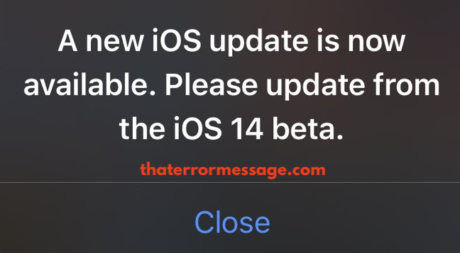 A New Ios Update Is Available Please Update From The Ios Beta