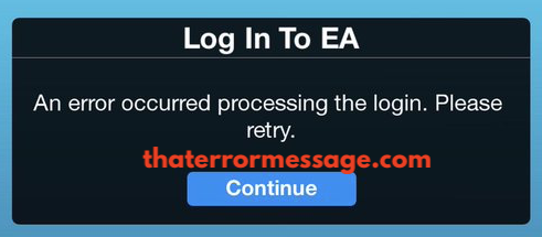 An Error Occurred Processing The Login Ea Sports
