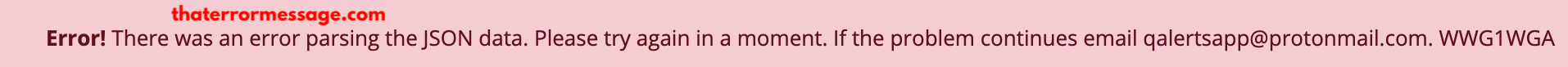 Error Parsing The Json Data Qalerts App