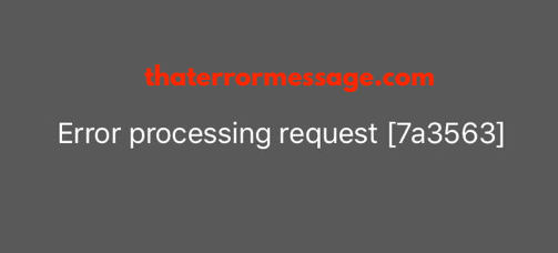 Error Processing Request 7a3563