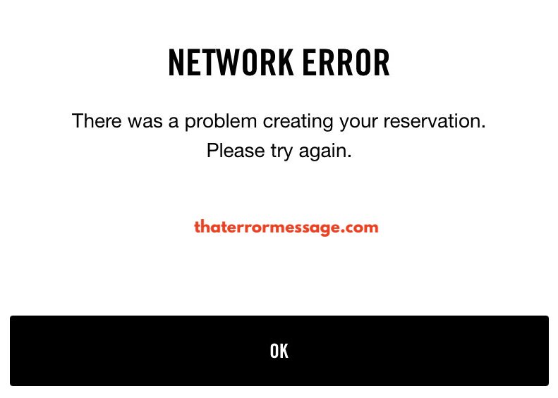 Network Error There Was A Problem Creating Your Reservation Nike