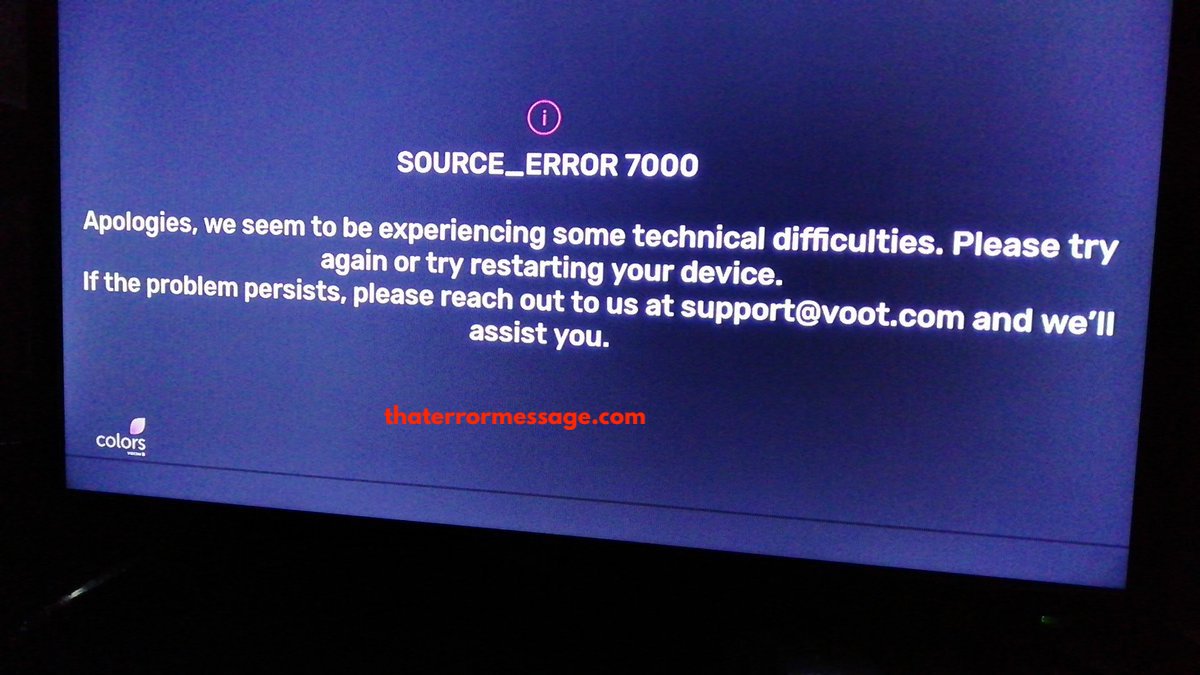 Source Error 7000 Voot