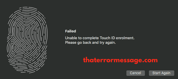 Unable To Complete Touch Id Enrolment Failed Mac