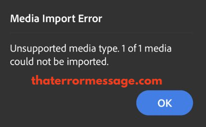 Unsupported Media Type 1 Of 1 Media Could Not Be Imported