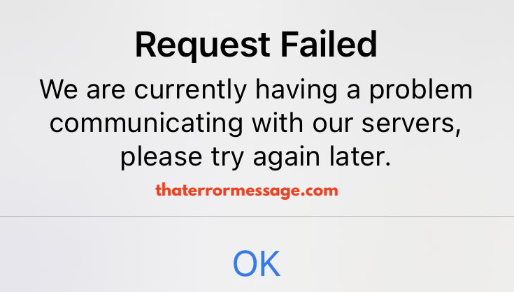 We Are Currently Having A Problem Communicating With Our Servers
