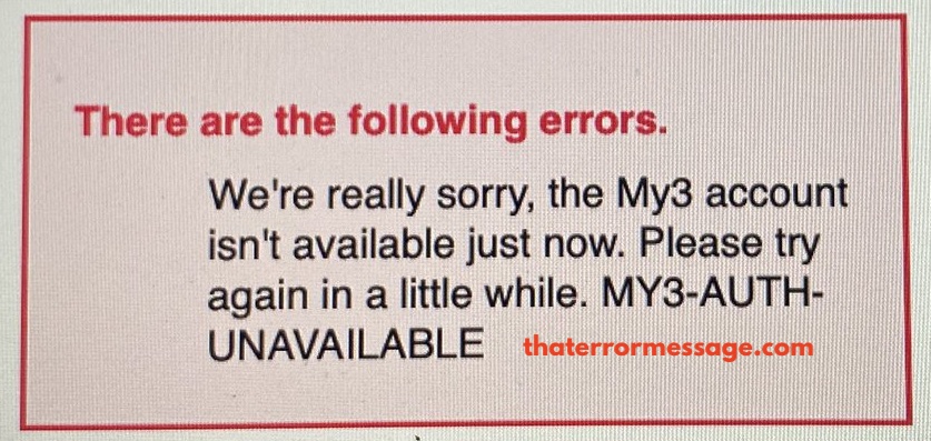 Were Really Sorry They My3 Account Isnt Available Just Now