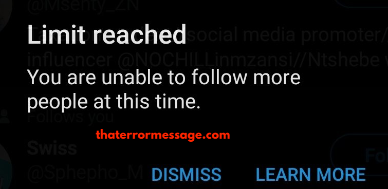 You Are Unable To Follow More People At This Time Twitter