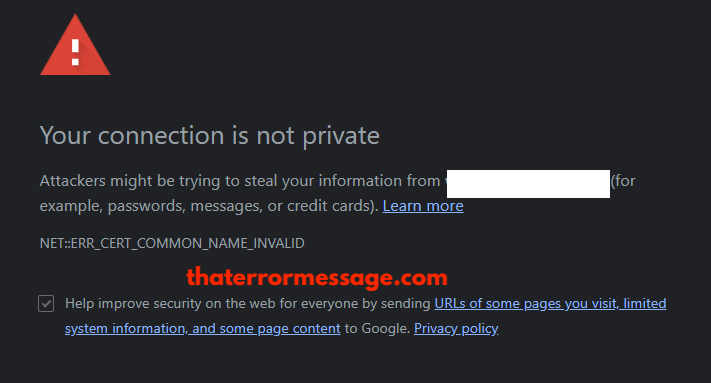 Your Connection Is Not Private Net Err Cert Common Name Invalid Google Chrome