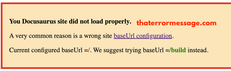 Your Docusaurus Site Did Not Load Properly