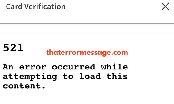 Asada An Error Occurred 521