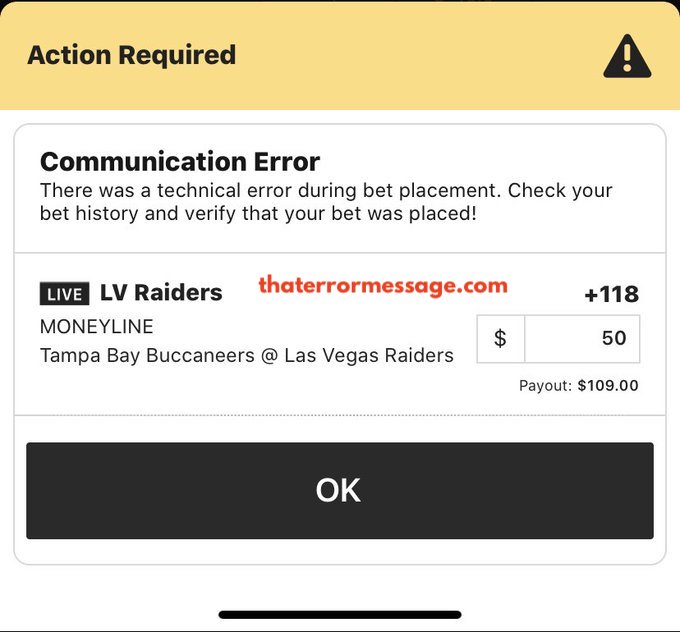 Draft Kings Communication Error