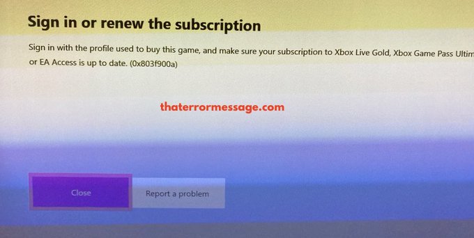 Ea Access 0x803f900a