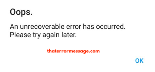 Ebay An Unrecoverable Error Has Occurred