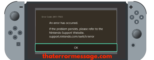 Error Code 2811 7503 An Error Has Occurred Nintendo