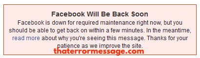 Facebook Is Down For Required Maintenance Right Now
