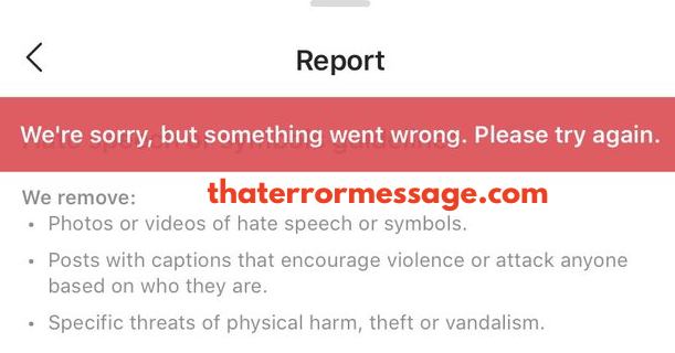 Instagram Report Sorry But Something Went Wrong