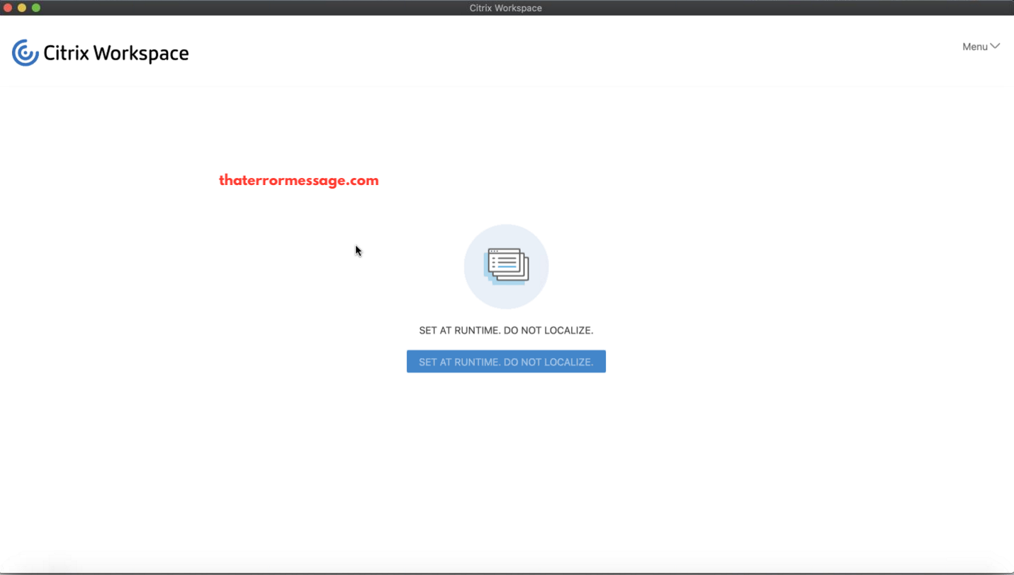 Citrix Workspace Set At Runtime Do Not Localize