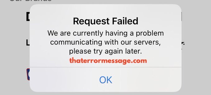 Request Failed We Are Currently Having A Problem Communicating With Our Servers