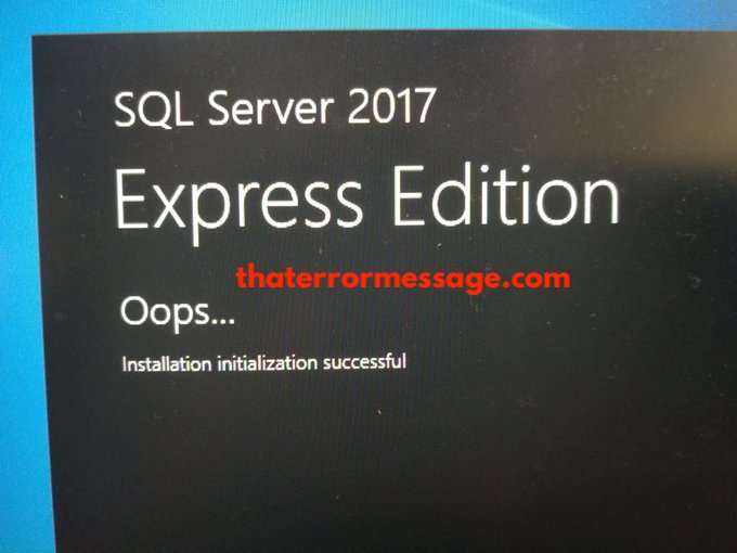 Sql Server Express Installation Initialization Successful Oops