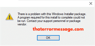 There Is A Problem With This Windows Installer Package