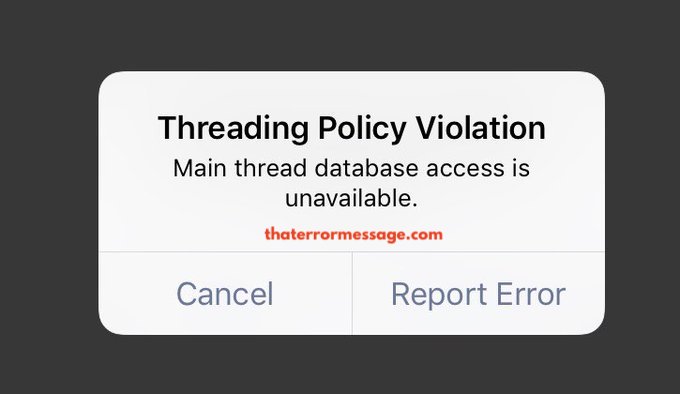 Threading Policy Violation Main Thread Database Access Is Unavailable