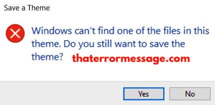 Windows Cant Find One Of The Files In This Theme