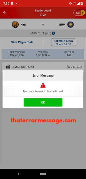 No More Teams In Leaderboard My Circle