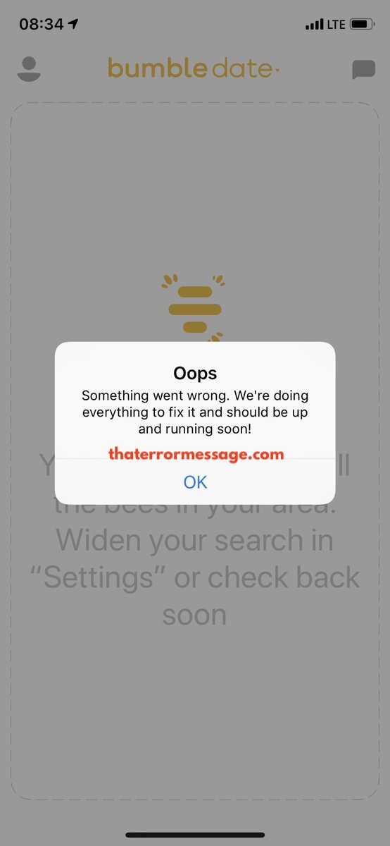 Oops Something Went Wrong Bumble