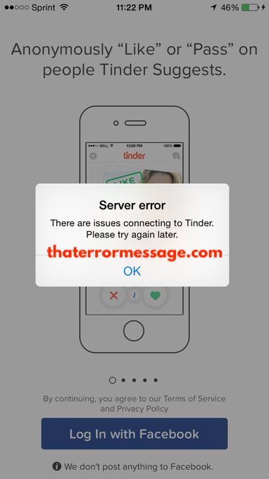 Server Error Tinder