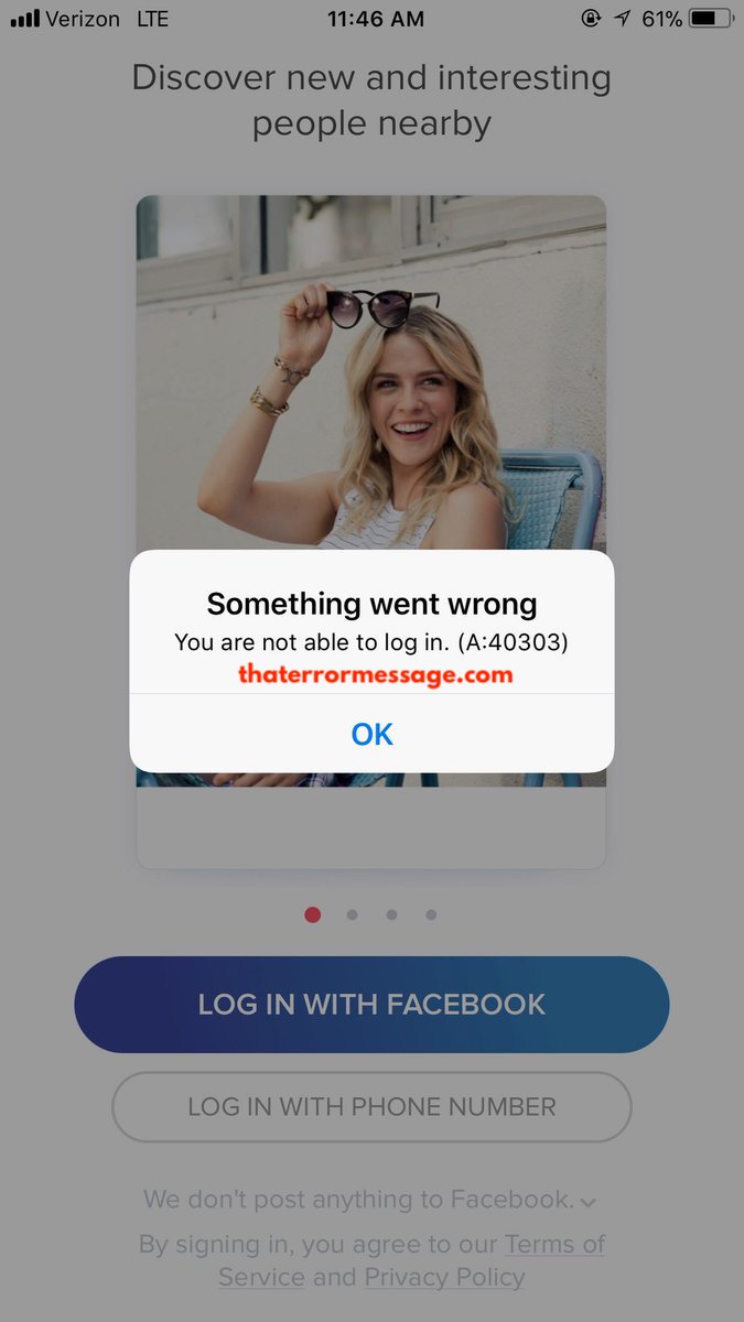 You Are Not Able To Log In 40303 Tinder