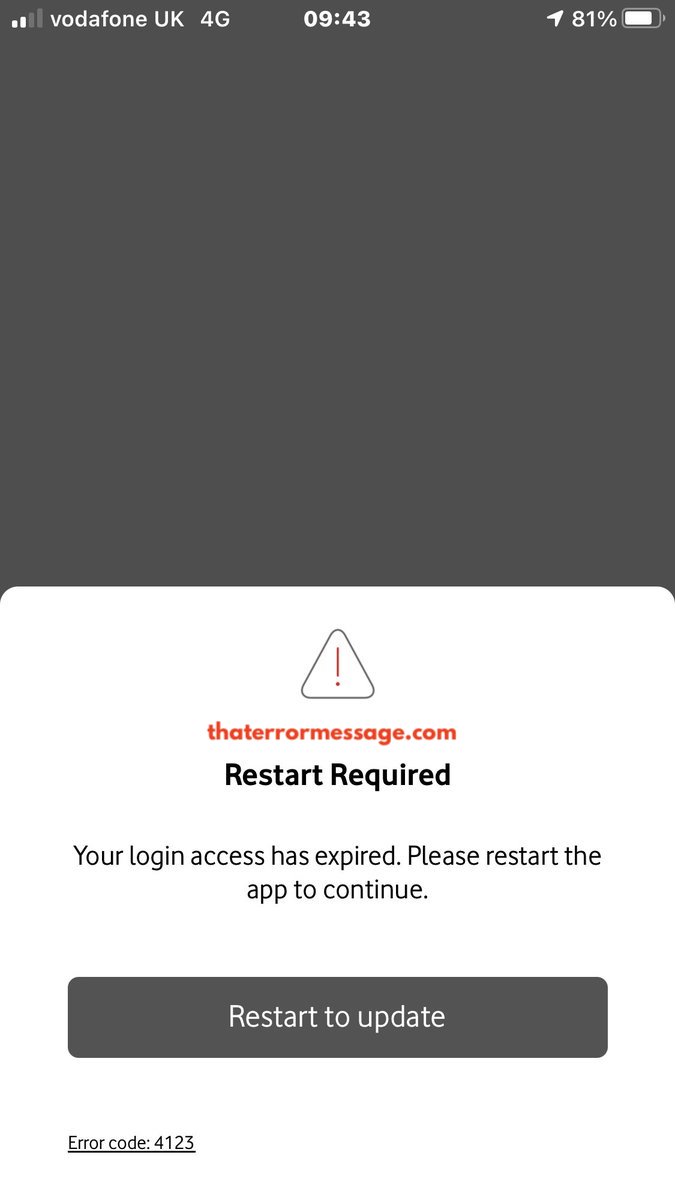Your Login Access Has Expired Vodafone
