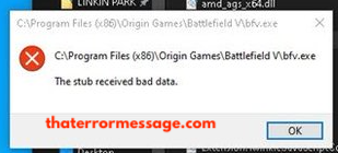The Stub Received Bad Data Battlefield