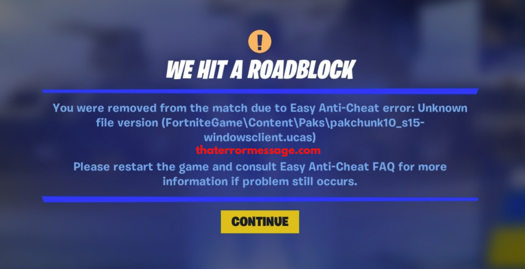You Were Removed From The Match Due To Easy Anti Cheat Error Fortnite