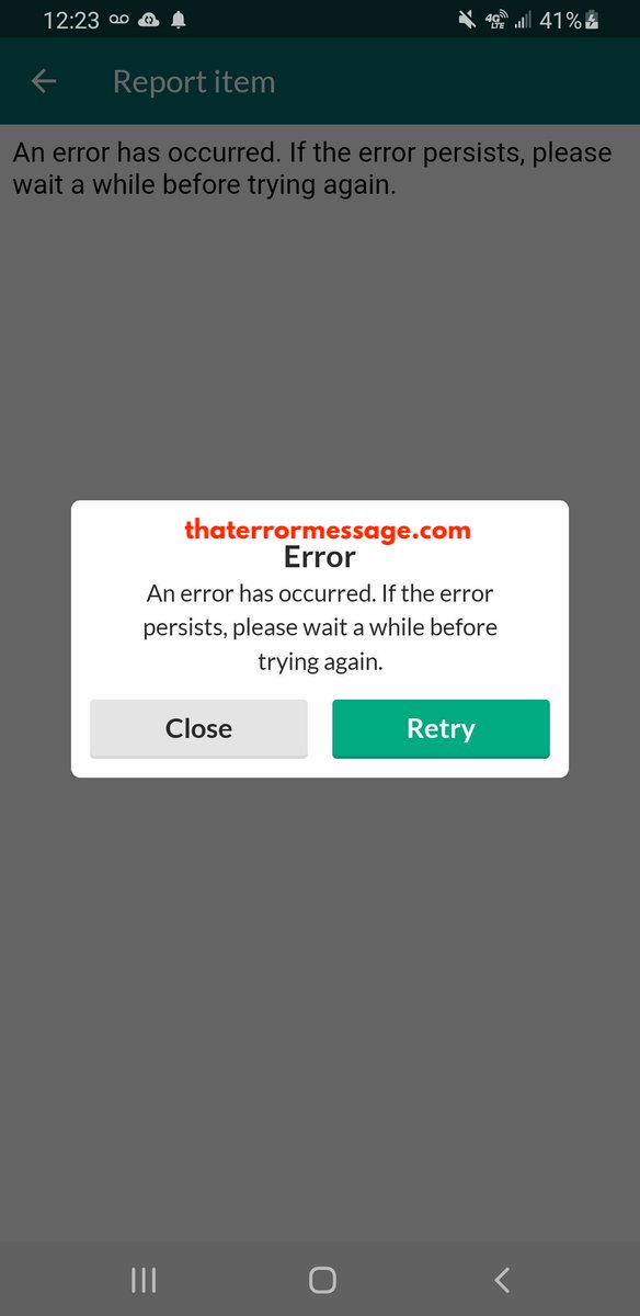 An Error Has Occurred Offer Up