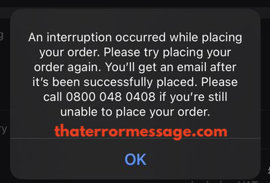 An Interruption Occurred While Placing Your Order Apple