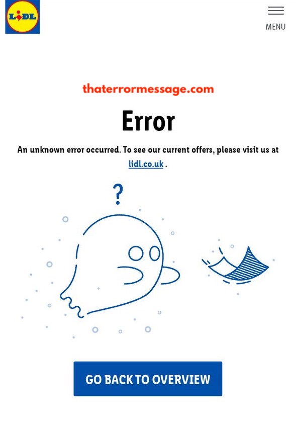 An Unknown Error Occurred Lidlgb