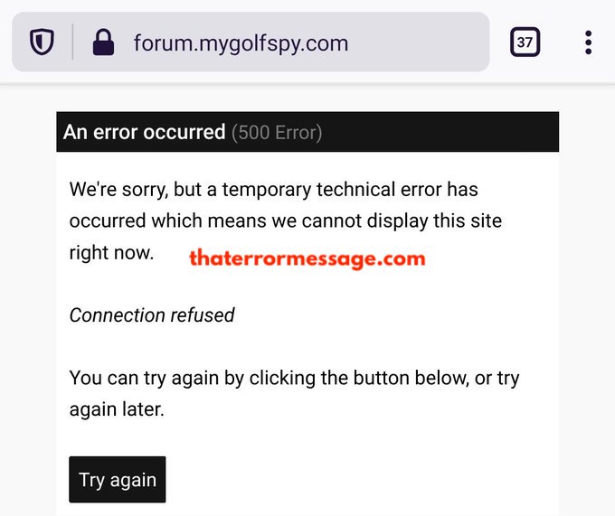 Connection Refused My Golf Spy