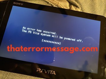 Error Occurred The Ps Vita System Will Be Powered Off