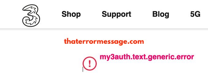 My3auth Text Generic Error Three Uk