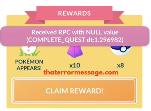 Niantic Received Rpc With Null Value Complete Quest