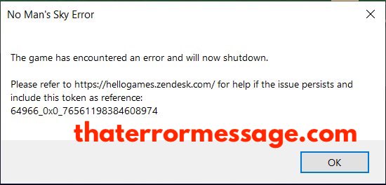 The Game Has Encountered An Error And Will Now Shutdown No Mans Sky