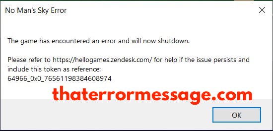 The Game Has Encountered An Error And Will Now Shutdown No Mans Sky