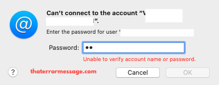 Mac Mail Cant Connect To The Account