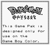 This Game Pak Is Designed Only For Use On The Game Boy Color