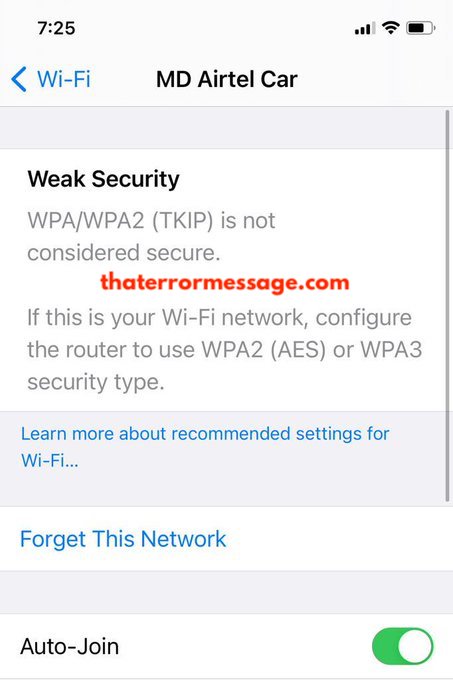 Weak Security Wpa Wpa2 Tkip Is Not Considered Secure