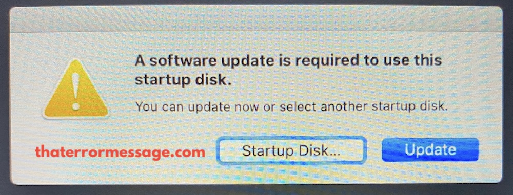 A Software Update Is Required To Use This Startup Disk