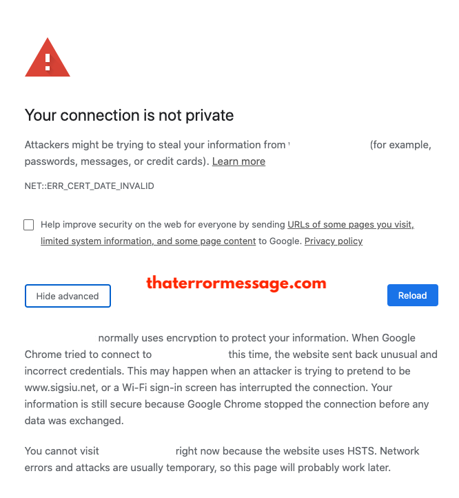 Google Chrome You Cannot Visit Right Now Because The Website Uses Hsts