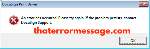 An Error Has Occurred Docusign