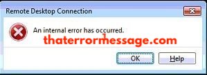 An Internal Error Has Occurred Remote Desktop